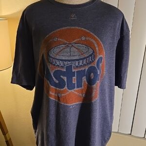 Astros Large Majestic Blue Grey‎ T-Shirt